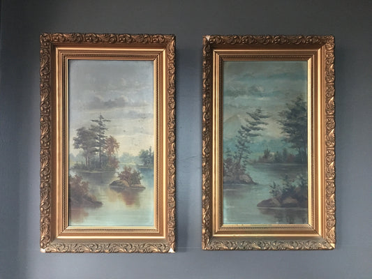 Pair of Original Oil on Board Landscapes