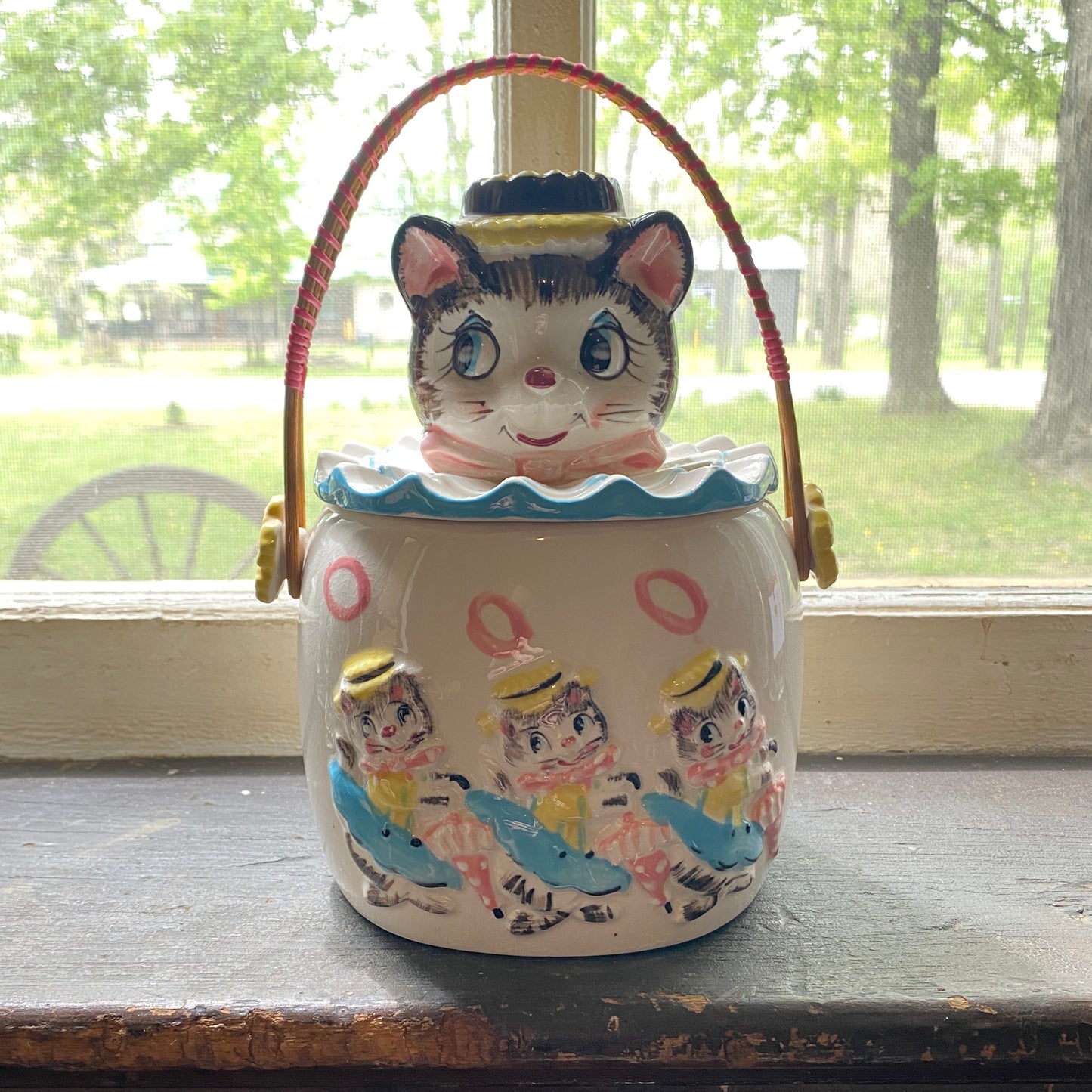 Mid Century Cat Cookie Jar, Made in Japan