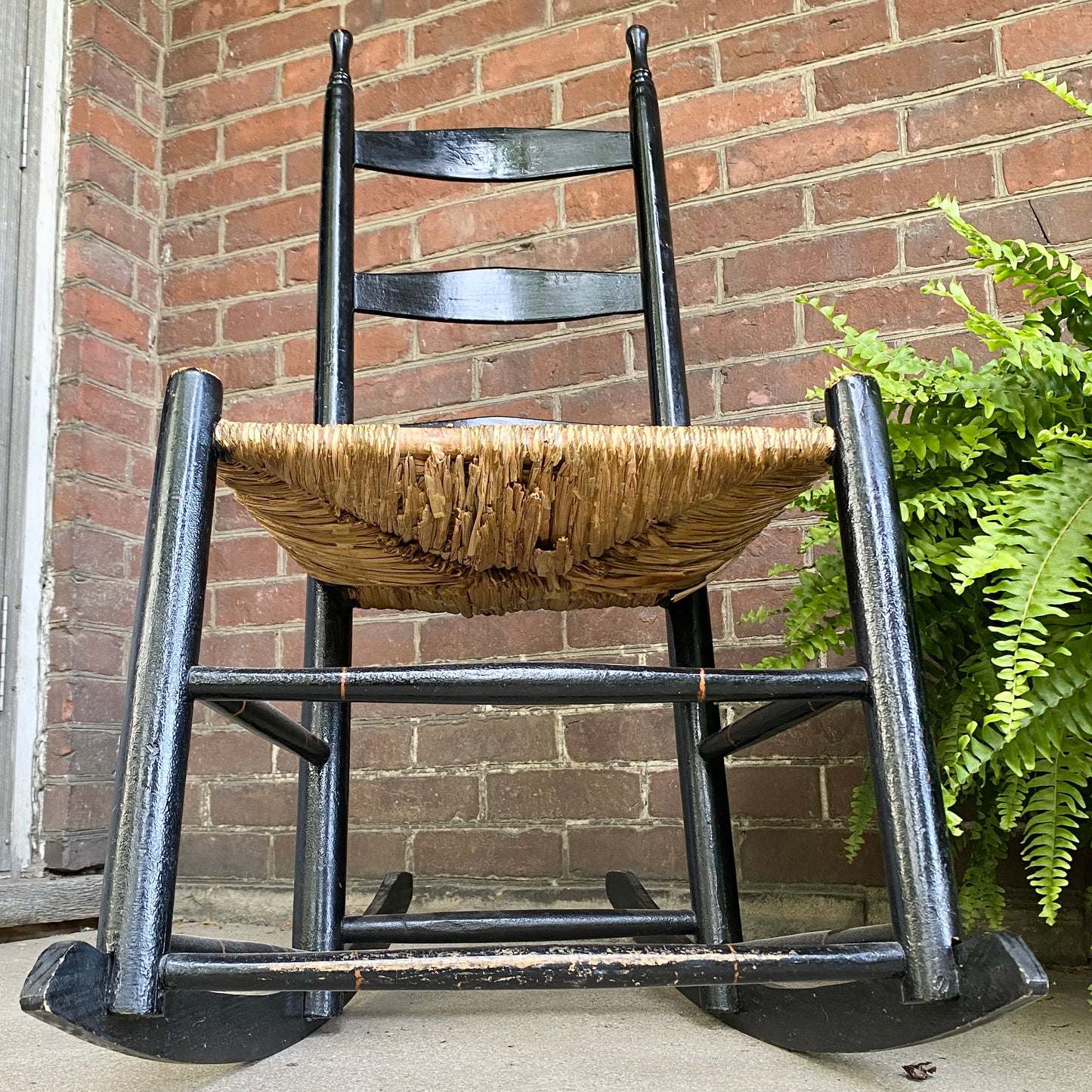 Rush Seat Ladder Back Shaker Style Rocking Chair