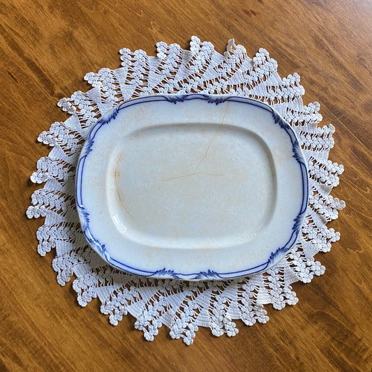 Flow Blue Serving Platter, The Roman