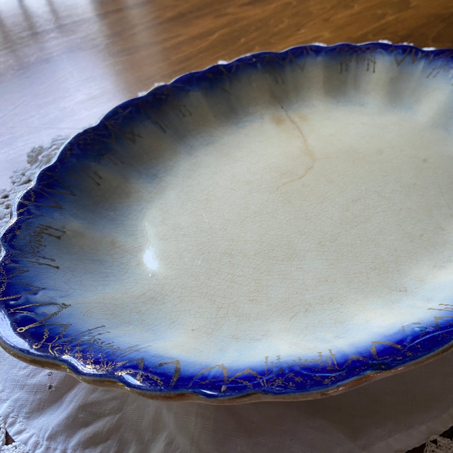 Flow Blue Oval Serving Dish
