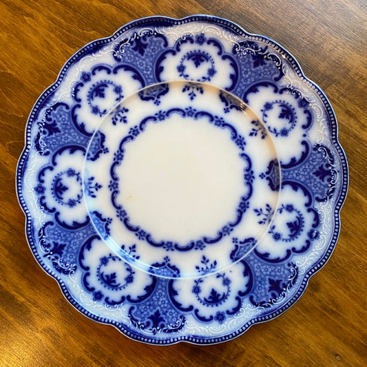Antique Grindley Flow Blue Cabinet Plate