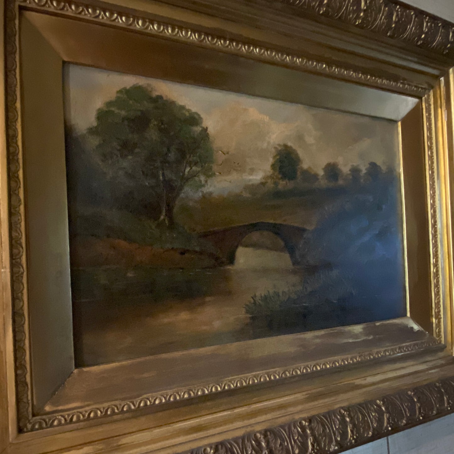 Victorian Framed Oil on Board Country Scene
