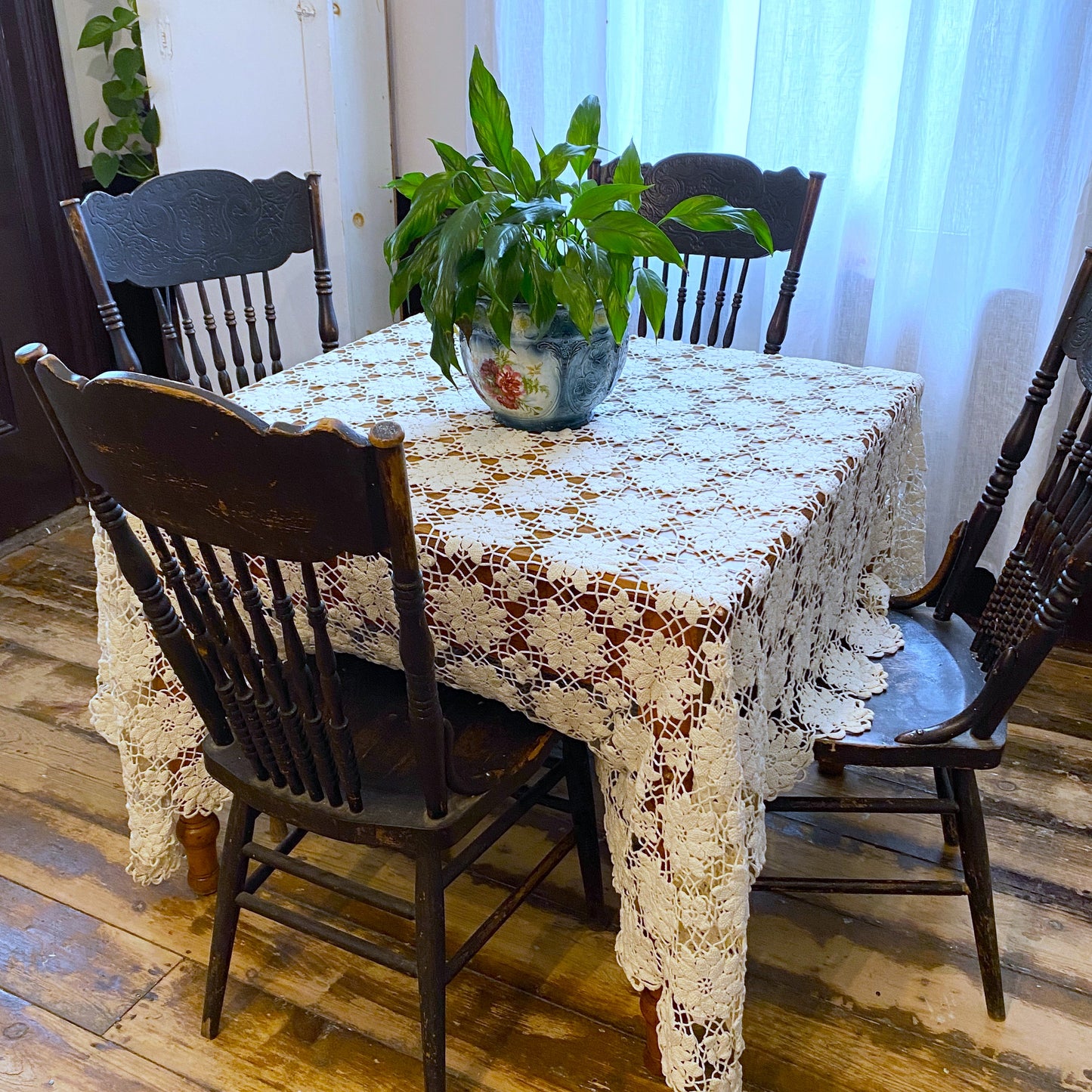 Antique Crocheted Tablecloth