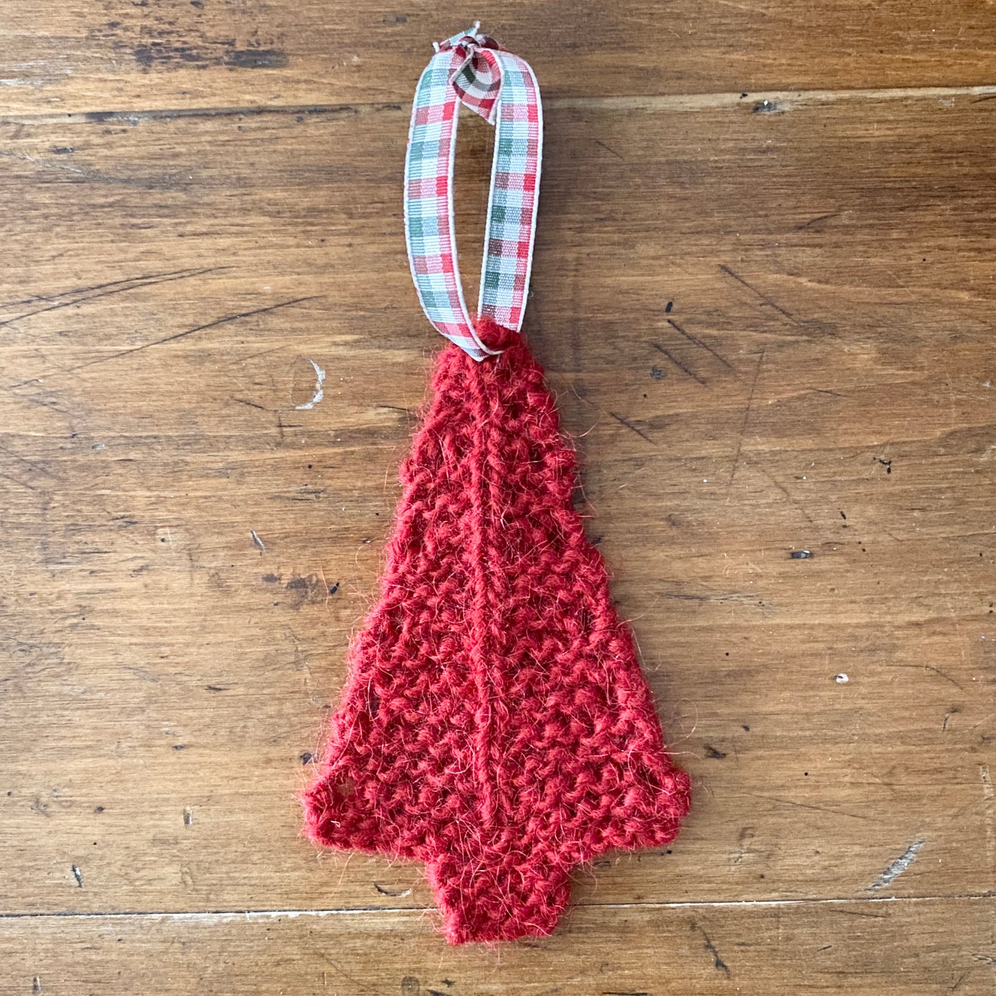 Hand Knit Christmas Tree Ornament