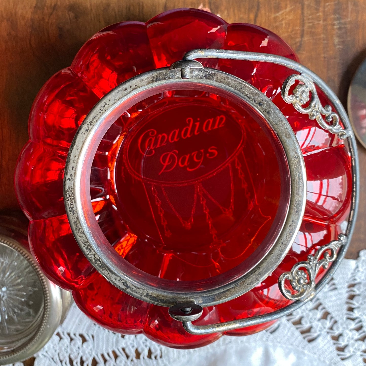 Victorian Ruby Glass Biscuit Jar