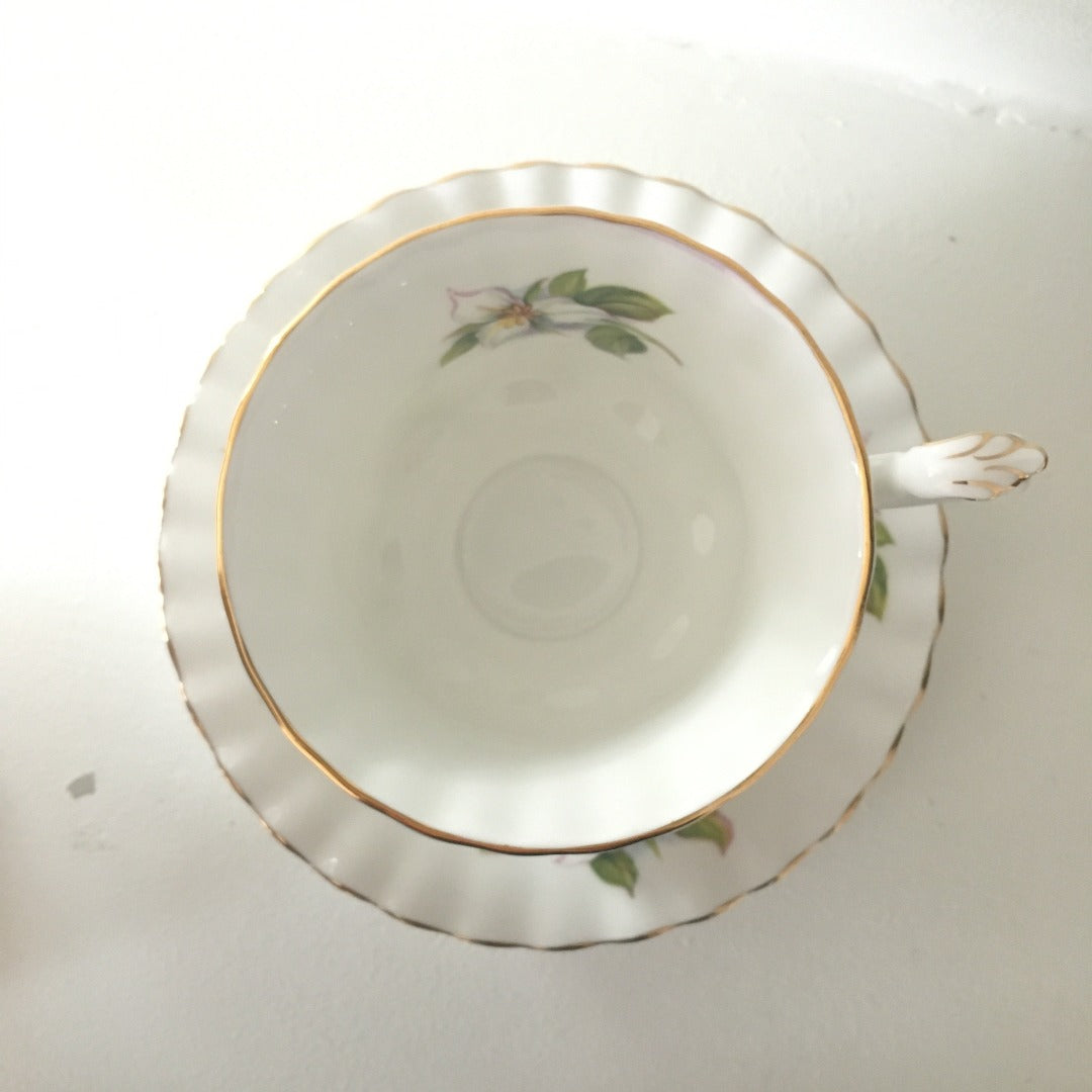 Royal Albert 'White Trillium' Teacup & Saucer