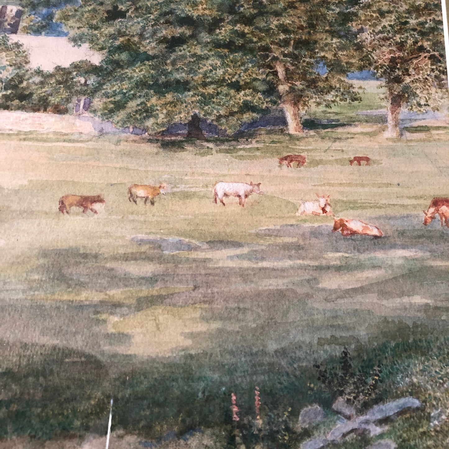 'Hampshire' Pastoral Landscape Watercolour by V. Astley