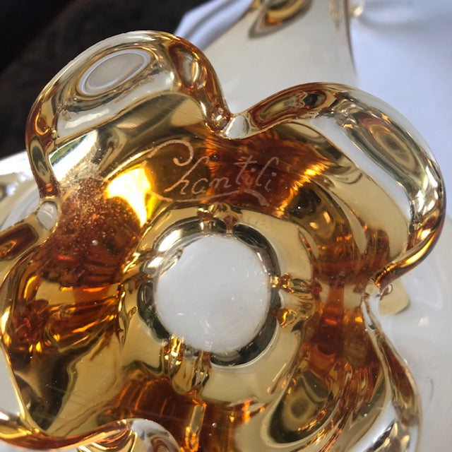 Chalet Art Glass Centrepiece Signed