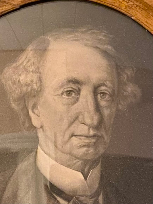 Oval Wood Framed Convex Portrait of Sir John A. MacDonald