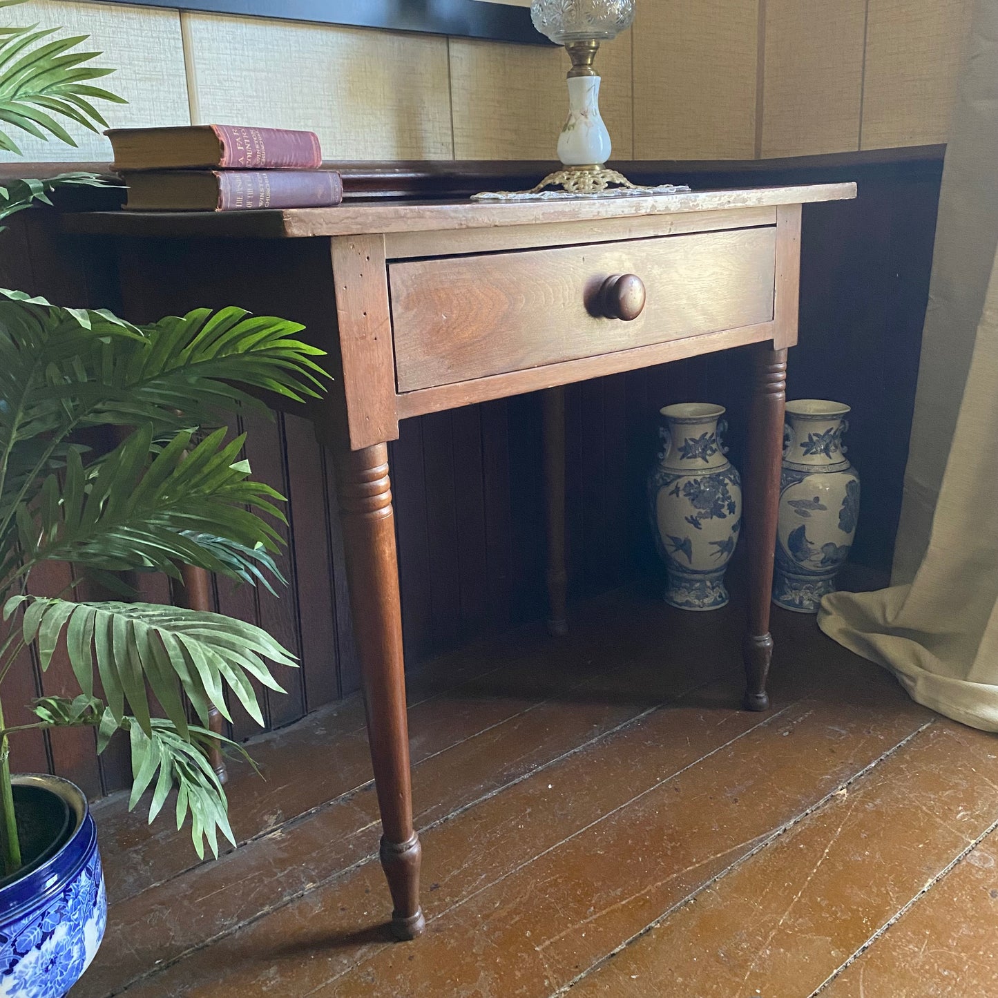 Canadiana Side Table with Single Drawer