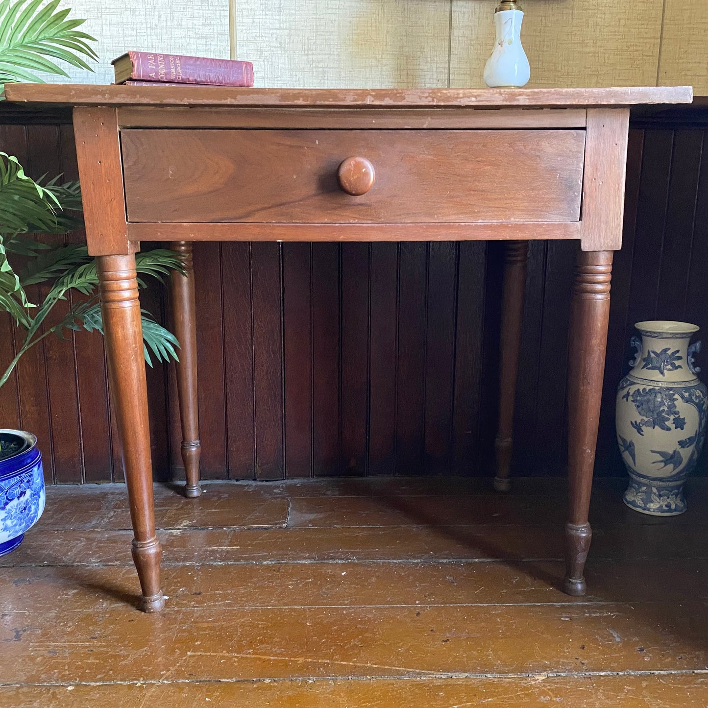Canadiana Side Table with Single Drawer
