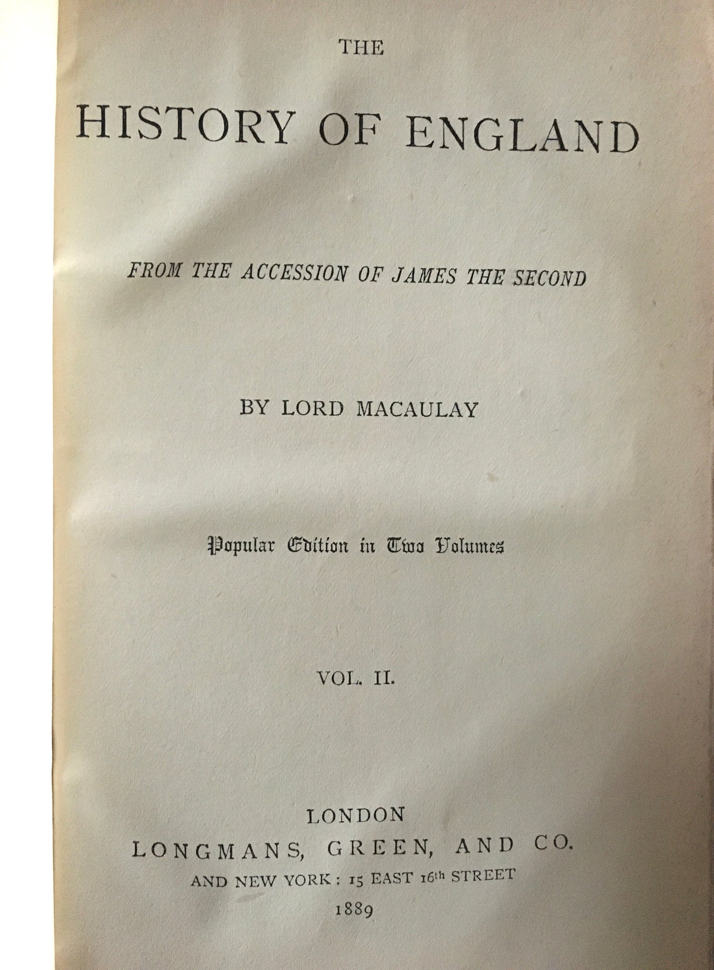 History of England Vol II