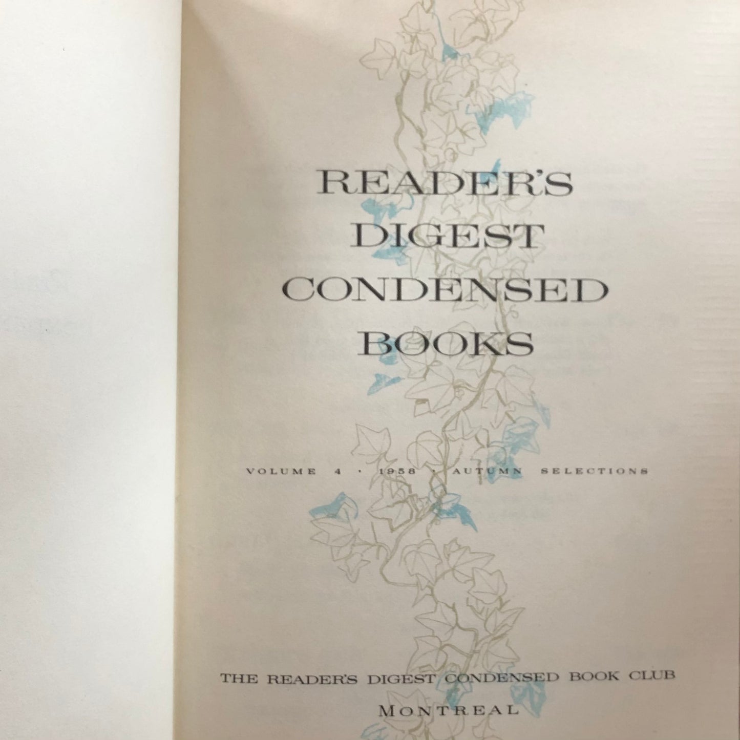 Reader's Digest Condensed Books, 1958