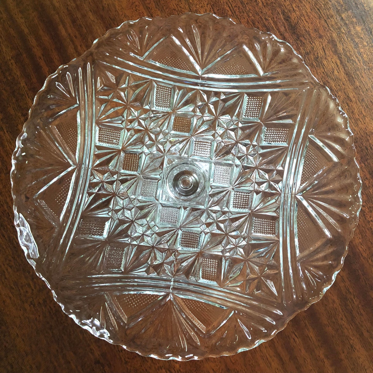 Early Pressed Glass Cake Stand