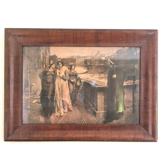 'Dante and Beatrice' by Henry Holiday Walnut Framed Campbell Art Co. Print
