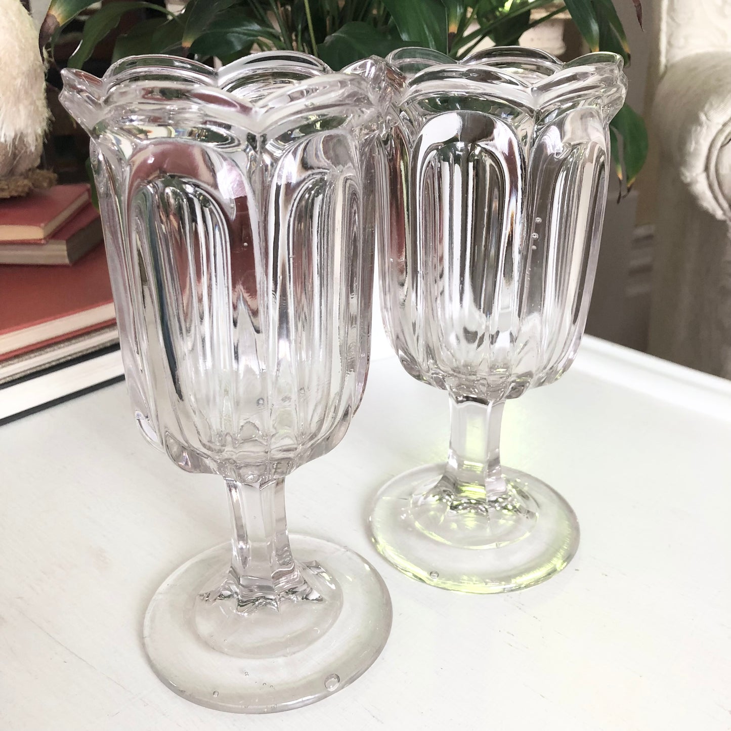 Pressed Glass Celery Vases