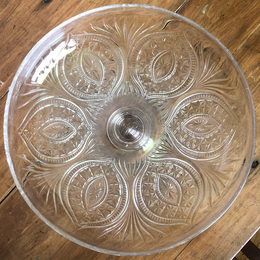 Early Pressed Glass Pedestal Bowl