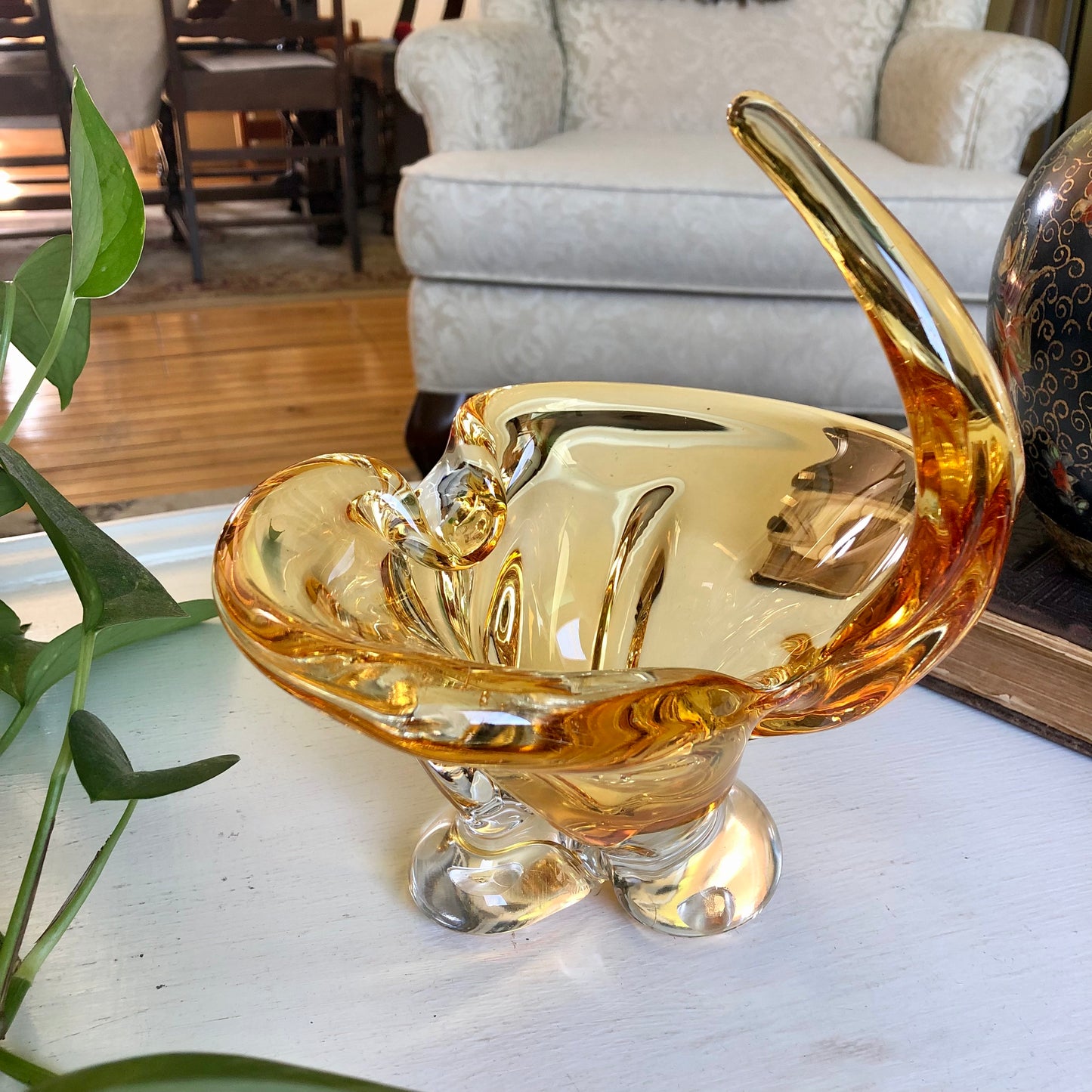 Chalet Art Glass Amber Bowl