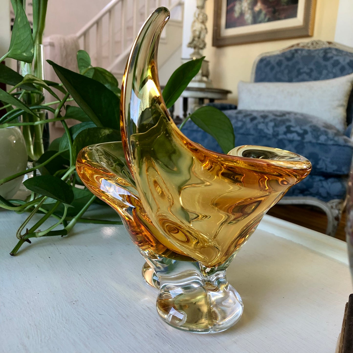Chalet Art Glass Amber Bowl